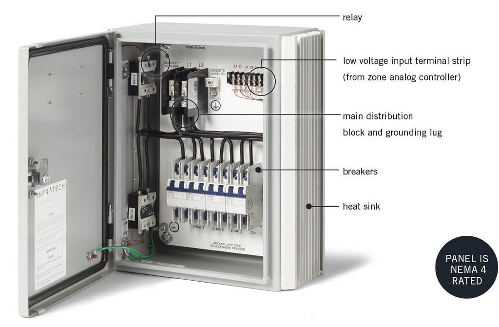 Infratech 30 4052 Solid State Control - 2 Relay Panel - 16 x 14 x 7 in. - Gray Steel Color