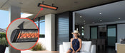 Infratech CD Series Dual Element with Mediterranean Motif CD6027BL3 6000 Watts 277V 21.66 Amps Infrared Electric Patio Heater 61.25 x 8.19 x 2.5 in. Black Color