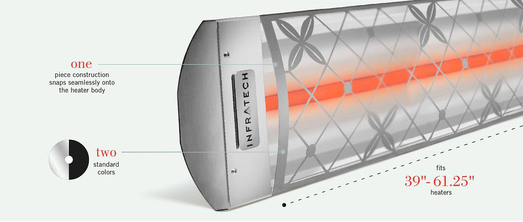 Infratech C Series Single Element with Traditional Motif C3024MG4 3000 Watts 240V 12.5 Amps Infrared Electric Patio Heater 61.25 x 8.19 x 2.5 in. Stainless Steel Marine Grade Color