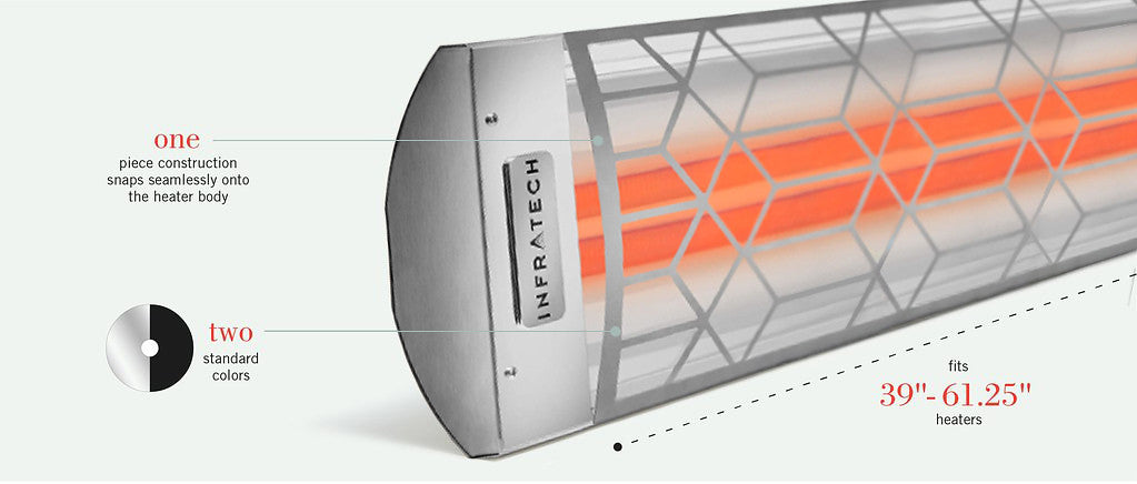 Infratech C Series Single Element with Craftsman Motif C3027SS2 3000 Watts 277V 10.83 Amps Infrared Electric Patio Heater 61.25 x 8.19 x 2.5 in. Stainless Steel Color