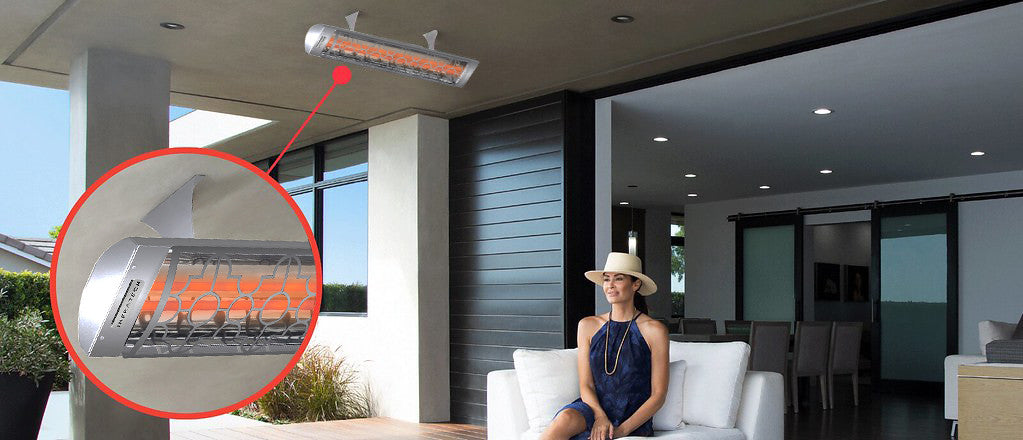 Infratech CD Series Dual Element with Mediterranean Motif CD4028MG3 4000 Watts 208V 19.23 Amps Infrared Electric Patio Heater 39 x 8.19 x 2.5 in. Stainless Steel Marine Grade Color
