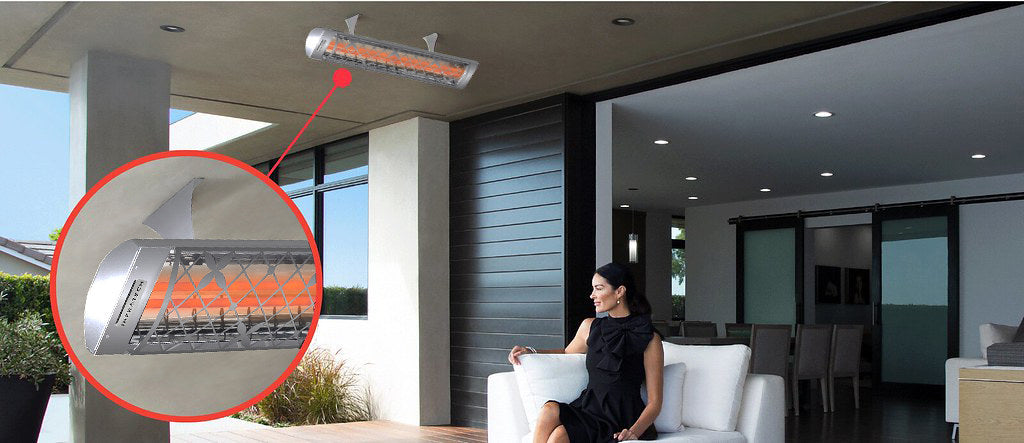 Infratech CD Series Dual Element with Traditional Motif CD6024MG4 6000 Watts 240V 25 Amps Infrared Electric Patio Heater 61.25 x 8.19 x 2.5 in. Stainless Steel Marine Grade Color