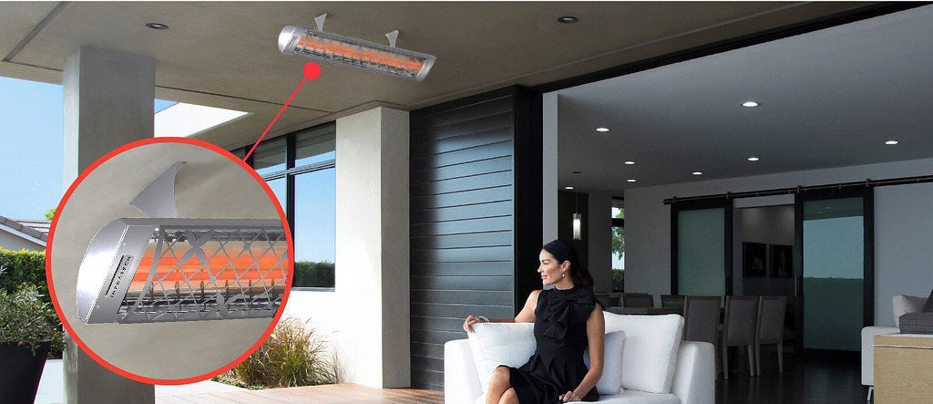 Infratech C Series Single Element with Traditional Motif C3028MG4 3000 Watts 208V 14.42 Amps Infrared Electric Patio Heater 61.25 x 8.19 x 2.5 in. Stainless Steel Marine Grade Color