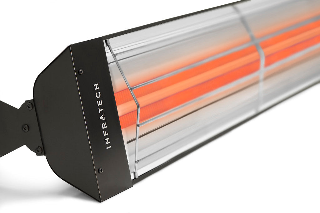 Infratech WD Series Dual Element WD6024BL 6000 Watts 240V 25 Amps Infrared Electric Patio Heater 61.25 x 8 x 3 in. Black Color